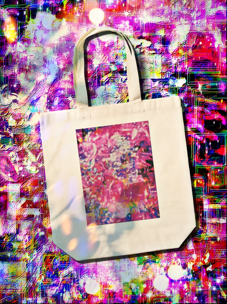 a-671 華 紅い刻乃衝動 Glossy. At the time of red impulse トートバッグ ☆応援企画商品☆