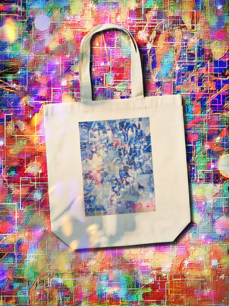 a-675 華 デジタル・ブルー Elegant digital blue トートバッグ ☆応援企画商品☆