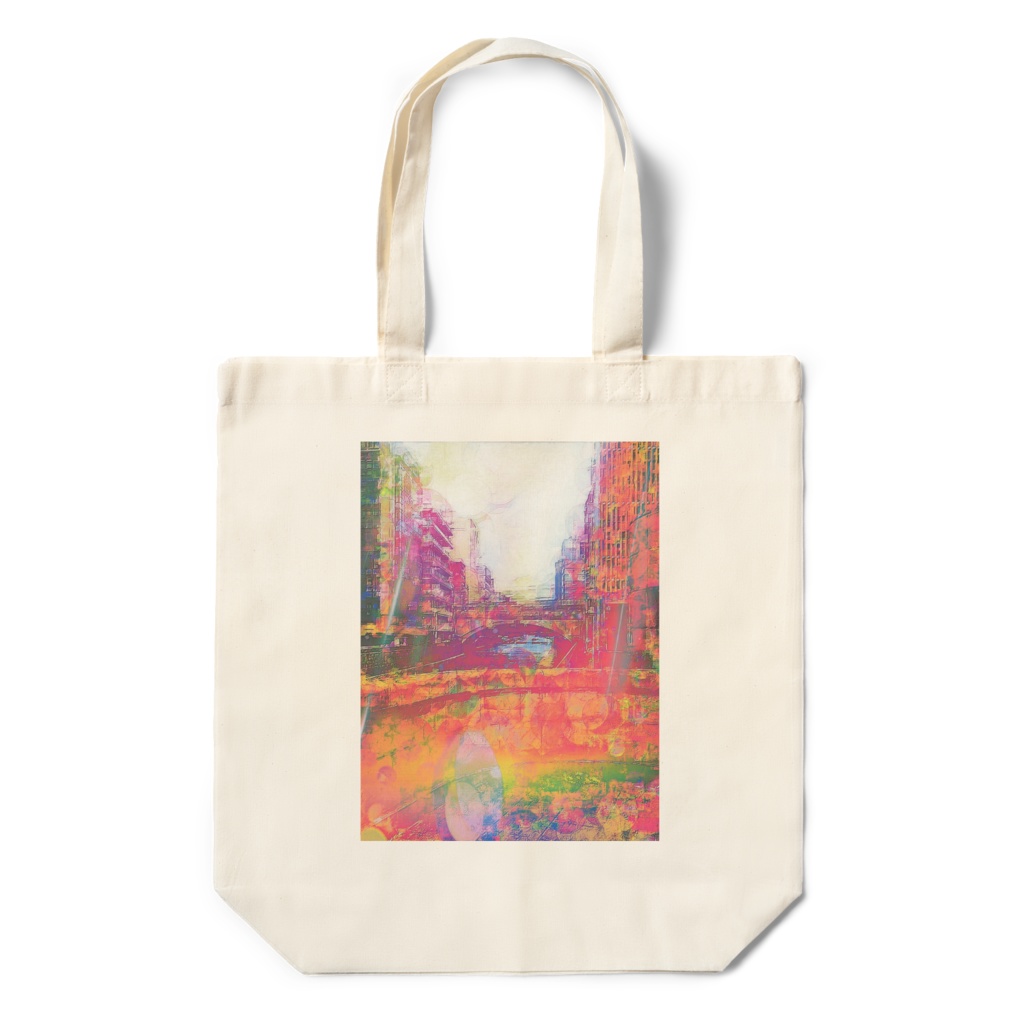 a-680 運河 暁の街 Canal The city of the red sunset トートバッグ ☆応援企画商品☆