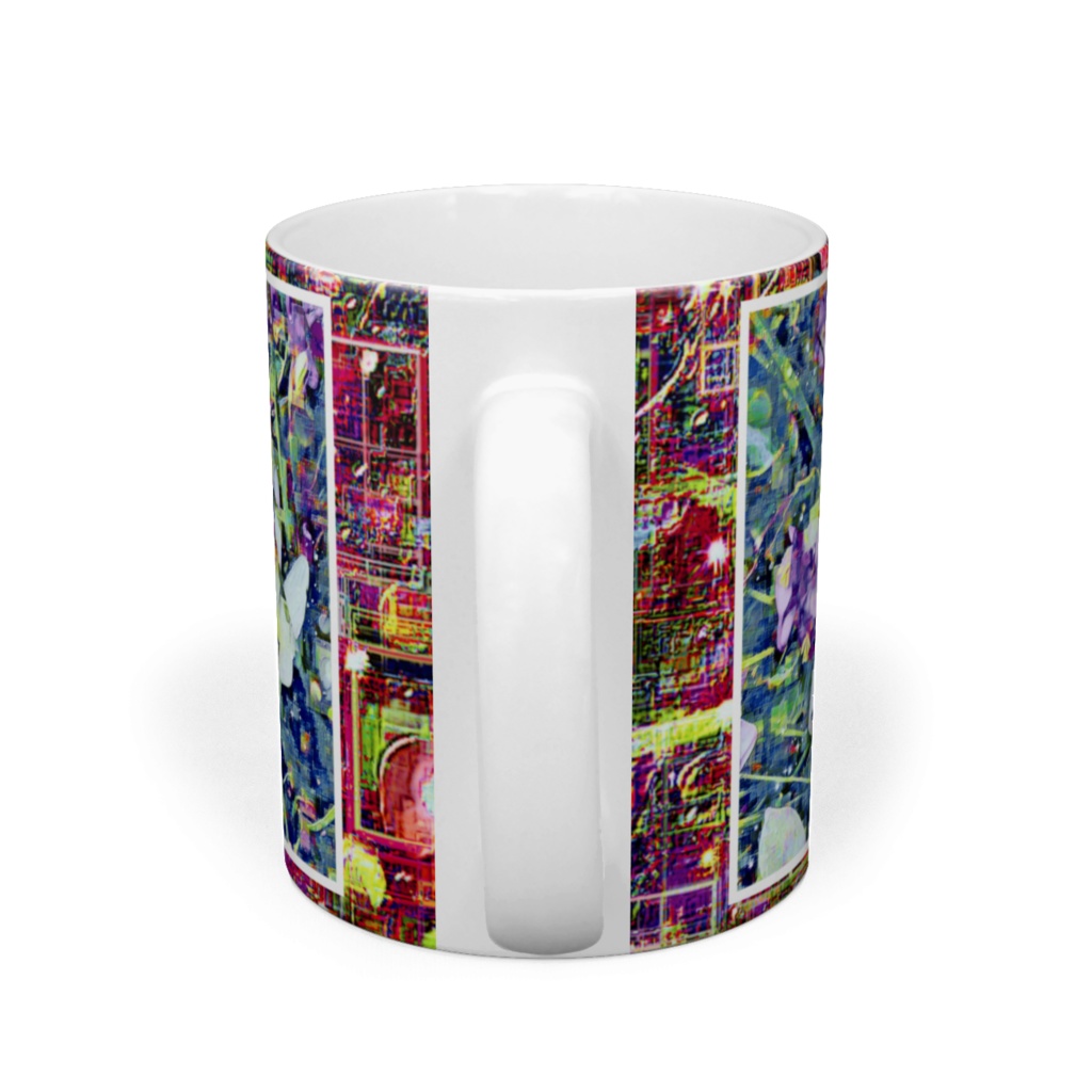 a-681 華 蒼き仮想の草原 Glossy. Blue virtual meadow マグカップ ☆応援企画商品☆