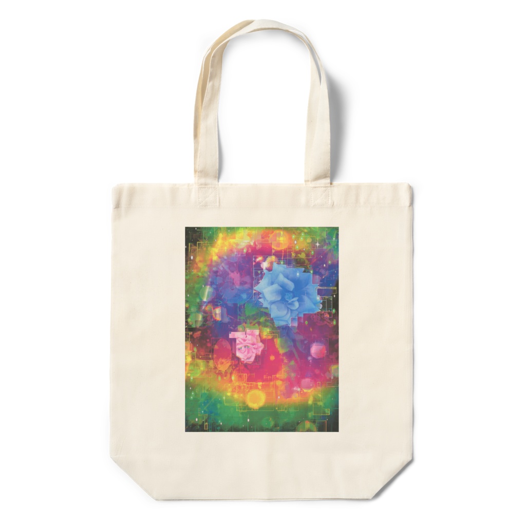 a-684 華 薔薇 虹の和 Glossy. Rose rainbow sum トートバッグ ☆応援企画商品☆