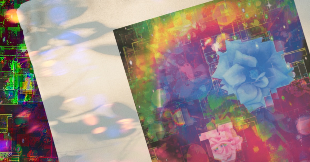 a-684 華 薔薇 虹の和 Glossy. Rose rainbow sum トートバッグ ☆応援企画商品☆