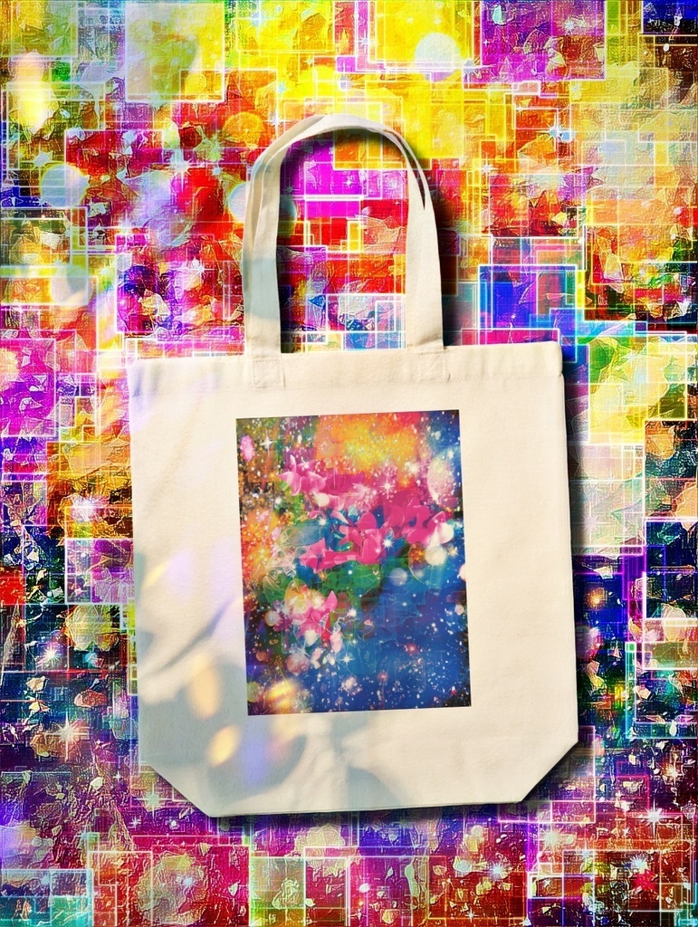 a-692 華 宙花 Glossy. Space Flower トートバッグ ☆応援企画商品☆