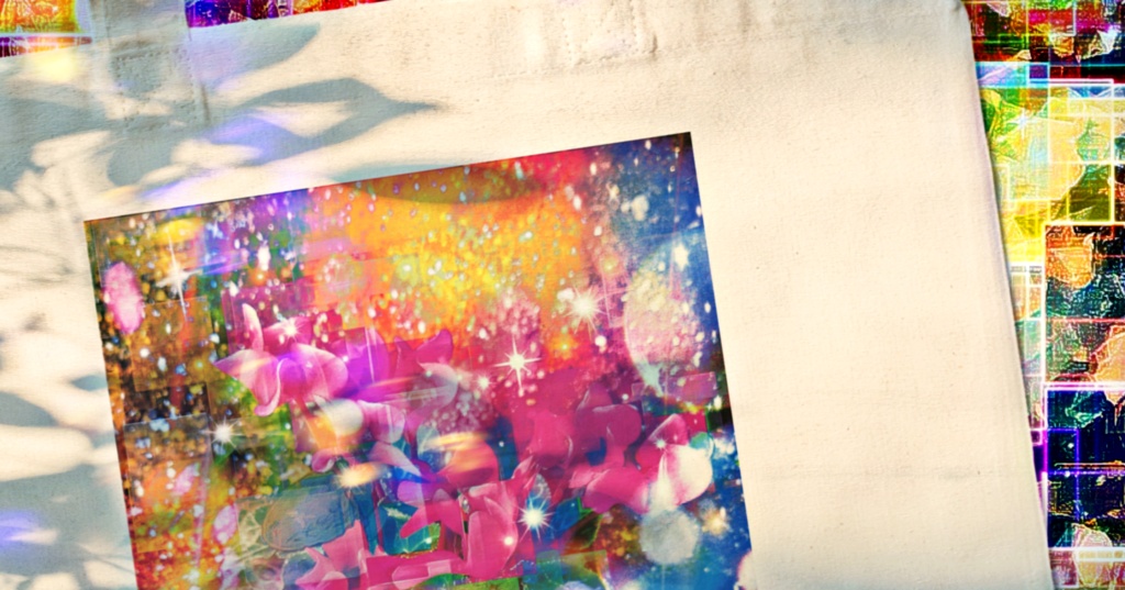 a-692 華 宙花 Glossy. Space Flower トートバッグ ☆応援企画商品☆