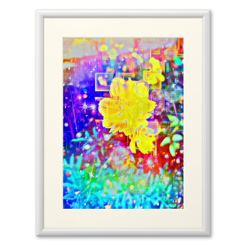 a-694 華 祈り 浄土に咲く黄金色の花 Glossy. prayer. Golden flowers blooming in the Pure Land プリモアート(複製画) ☆応援企画商品☆