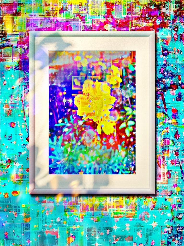 a-694 華 祈り 浄土に咲く黄金色の花 Glossy. prayer. Golden flowers blooming in the Pure Land プリモアート(複製画) ☆応援企画商品☆