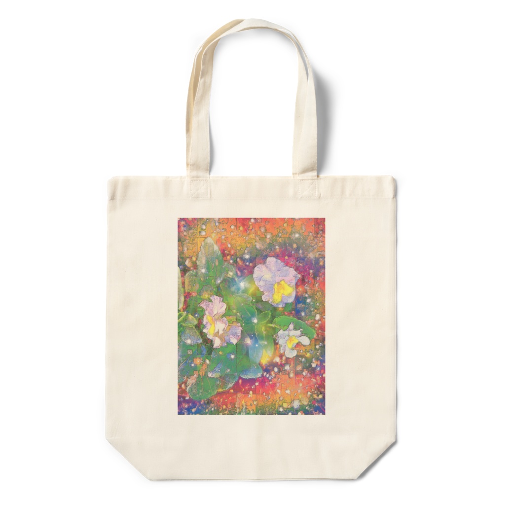 a-696 華 虹 デジタル侵食ノ花 Glossy. Rainbow. Digital erosion flower トートバッグ ☆応援企画商品☆