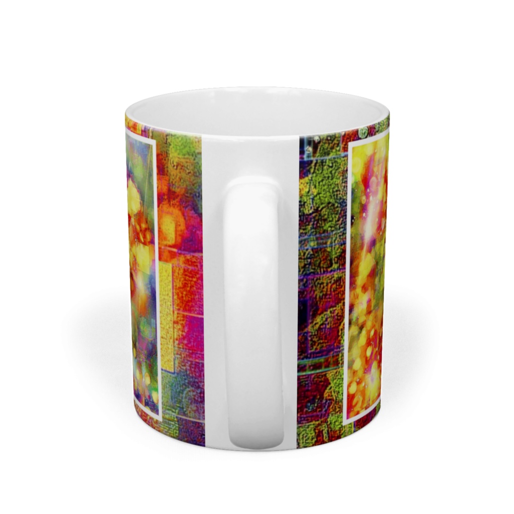 a-697 華 湧き上がる金色と混ざり合う時空 Glossy. Space-time that mixes with the golden color that springs up マグカップ ☆応援企画商品☆