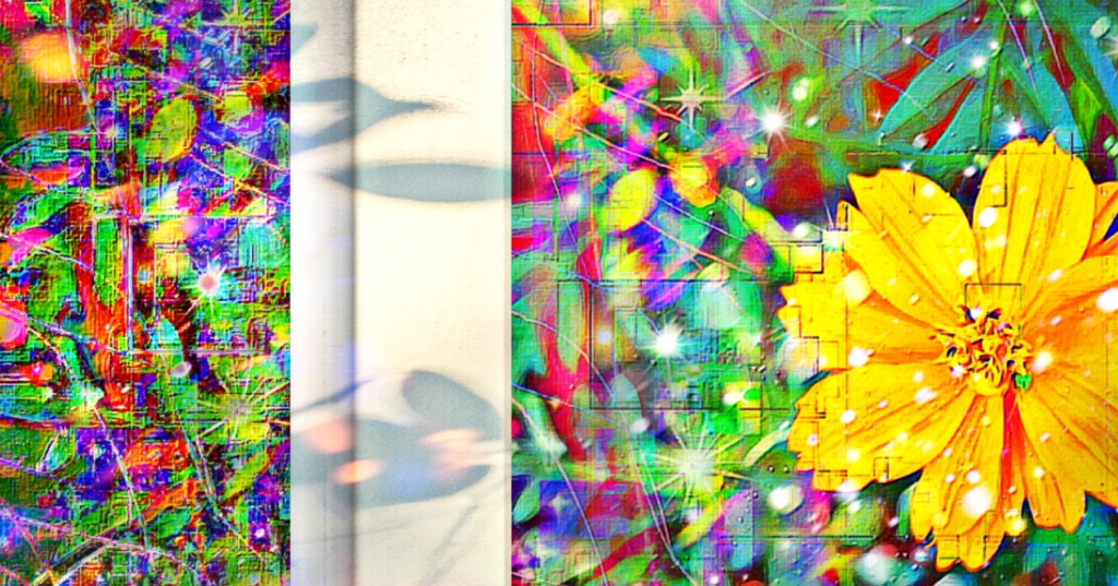 a-698 華 デジタライズ・イエローフラワー Glossy. Digitalize Yellow Flower プリモアート(複製画) ☆応援企画商品☆