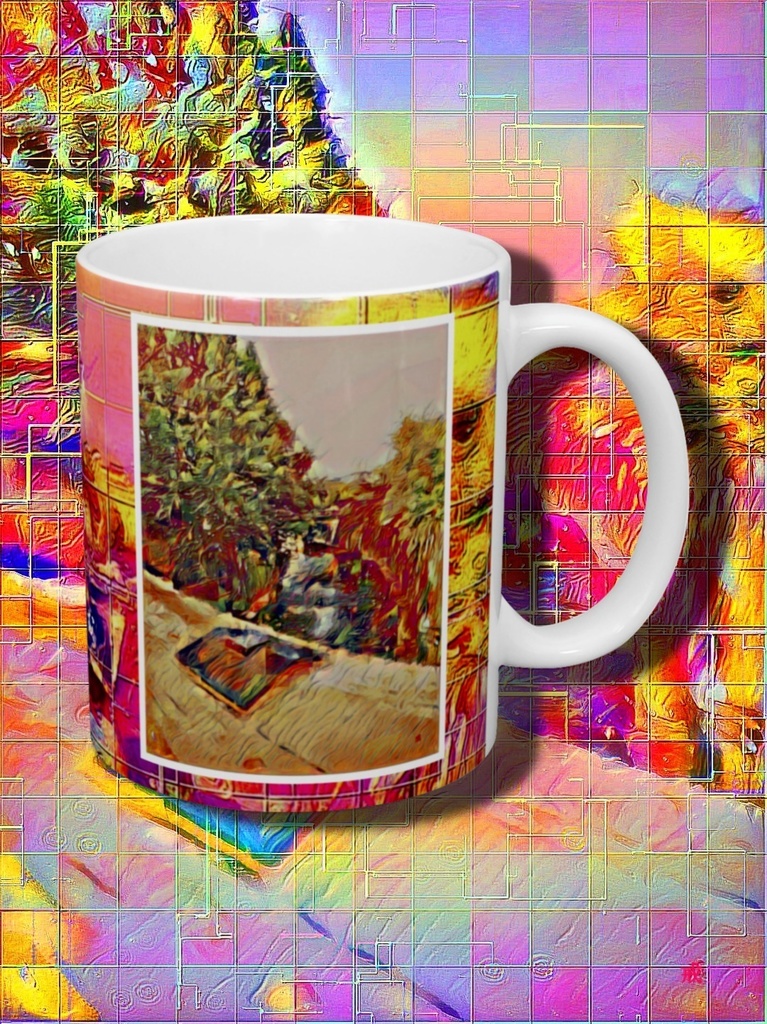 a-701 街 橋の袂 深秋 The City. Mid-autumn on the bridge マグカップ ☆応援企画商品☆