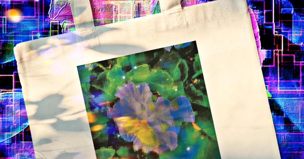 a-704 華 夜光花 Glossy.  Luminous flower トートバッグ ☆応援企画商品☆
