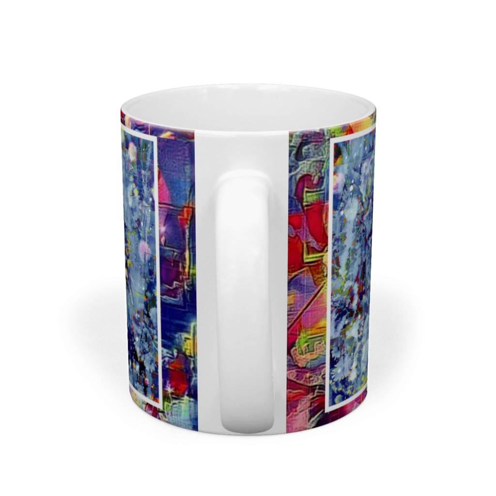 a-705 華 蒼き道の花園 Glossy. Blue road garden マグカップ ☆応援企画商品☆