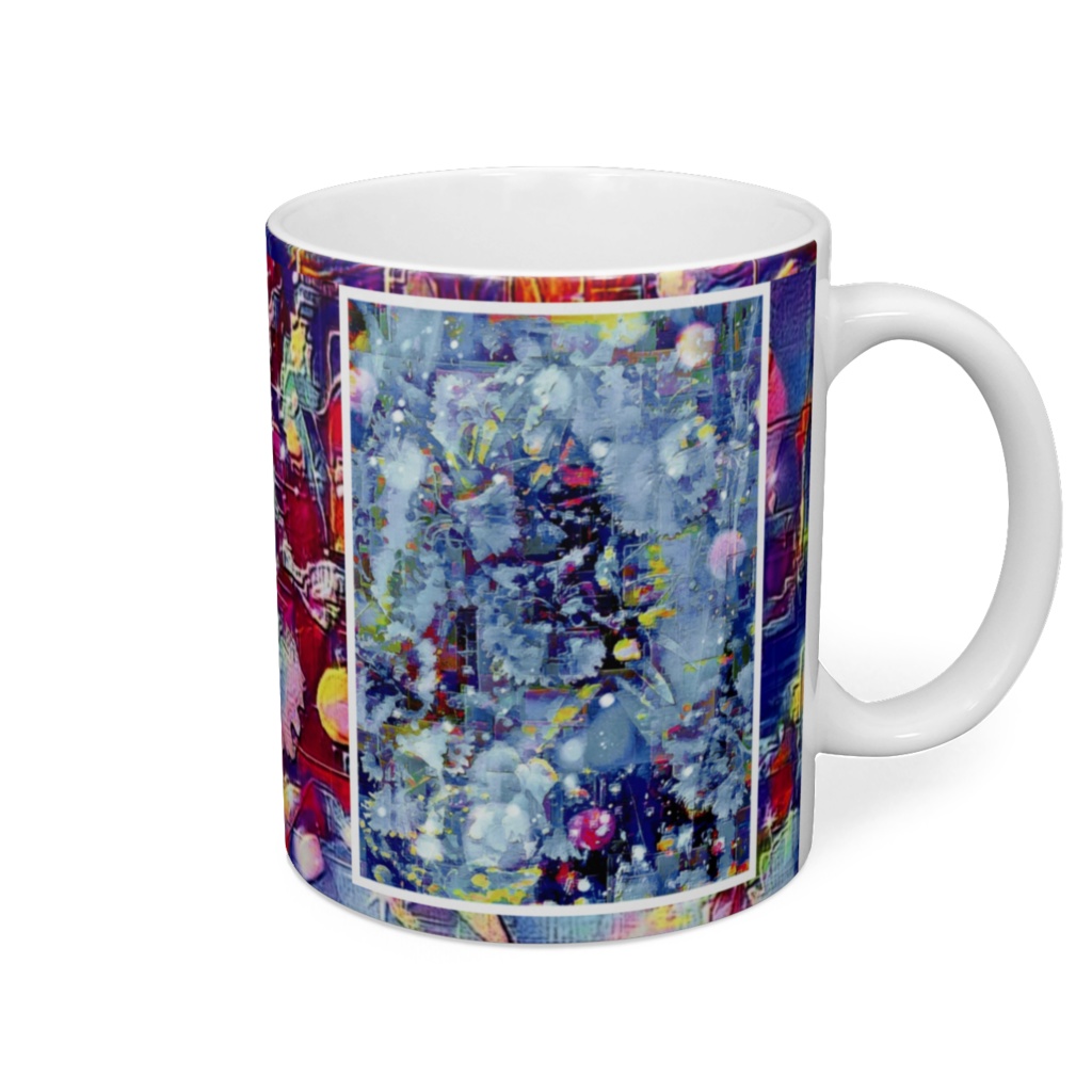 a-705 華 蒼き道の花園 Glossy. Blue road garden マグカップ ☆応援企画商品☆