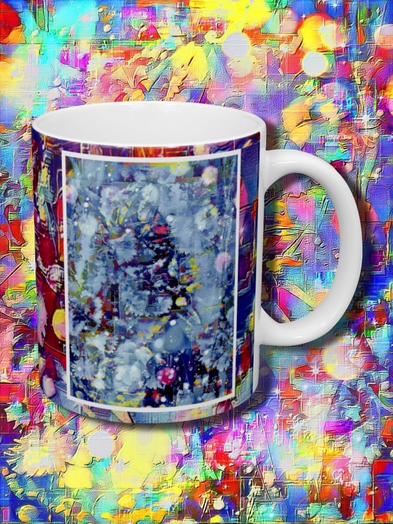 a-705 華 蒼き道の花園 Glossy. Blue road garden マグカップ ☆応援企画商品☆