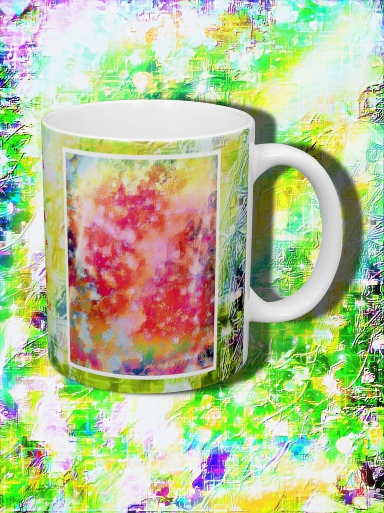 a-707 華 紅い花の出現 Glossy. Appearance of red flowers でマグカップ ☆応援企画商品☆