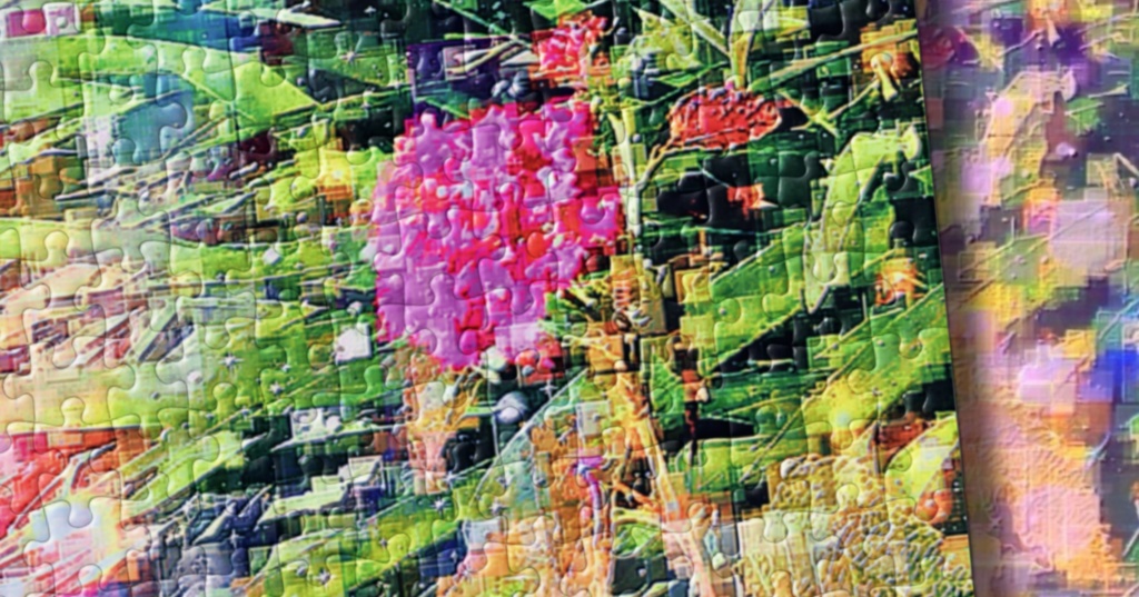 a-724 華 静かなる日 朧気な花 Glossy.  Quiet day, hazy flowers パズル ☆応援企画商品☆