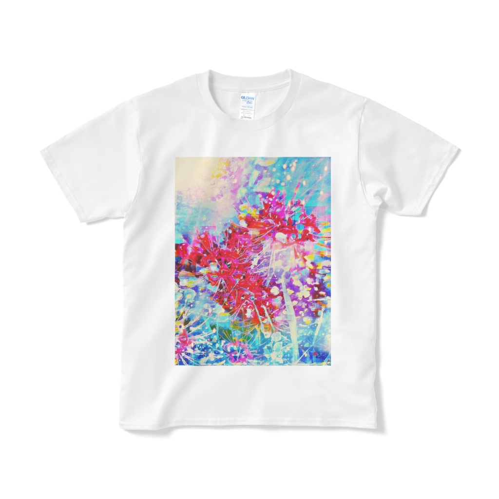 a-736 華 浄土に咲く花 Glossy. Flowers blooming in the Pure Land Tシャツ ☆応援企画商品☆