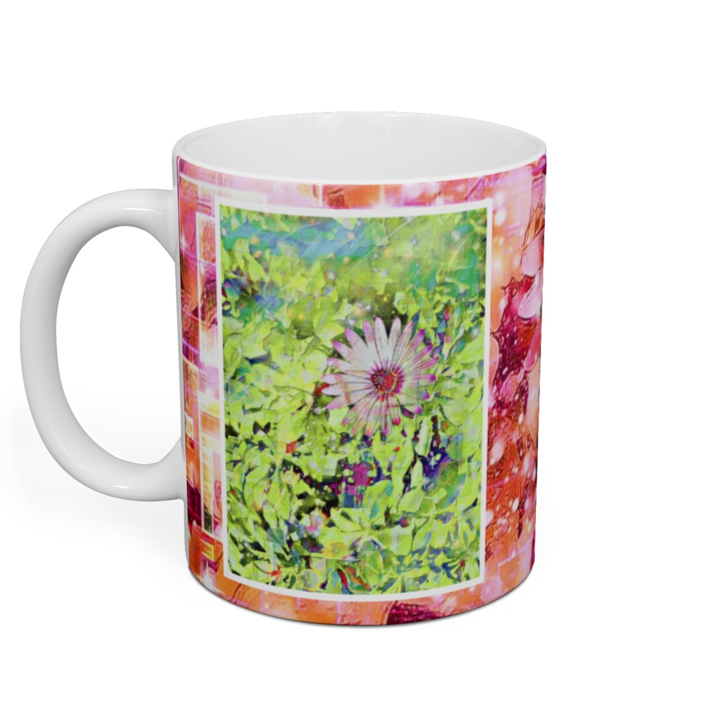 a-739 華 可視化する花の幻想 Glossy. The illusion of flowers to visualize マグカップ ☆応援企画商品☆