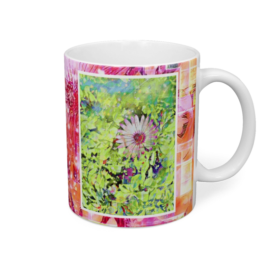 a-739 華 可視化する花の幻想 Glossy. The illusion of flowers to visualize マグカップ ☆応援企画商品☆