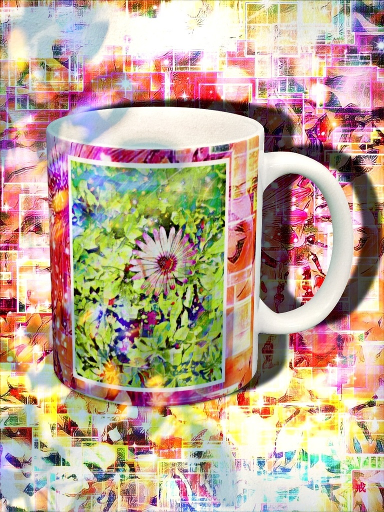 a-739 華 可視化する花の幻想 Glossy. The illusion of flowers to visualize マグカップ ☆応援企画商品☆