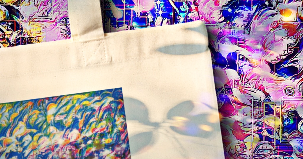 a-742 花と虹 追憶 Flowers and rainbow recollections トートバッグ ☆応援企画商品☆