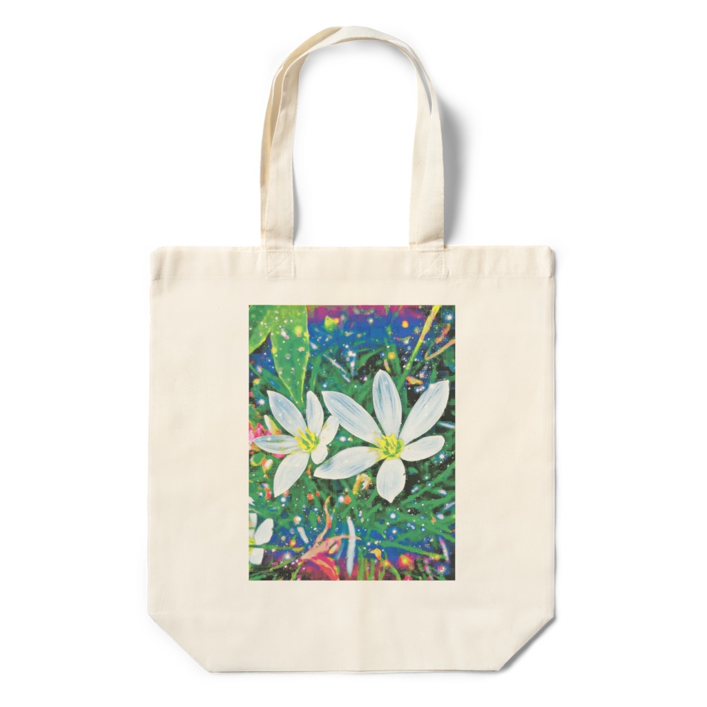 a-747 華と虹 姉妹花 Flowers and rainbow sister flowers トートバッグ ☆応援企画商品☆