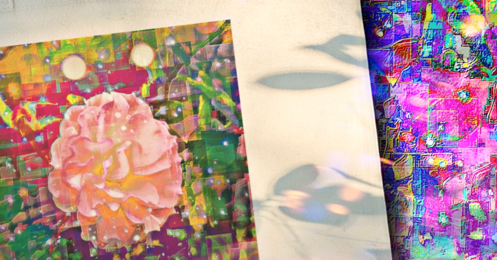 a-751 華 路傍の薔薇 ピンクローズ Glossy. Roadside rose of Pink roseでトートバッグ ☆応援企画商品☆