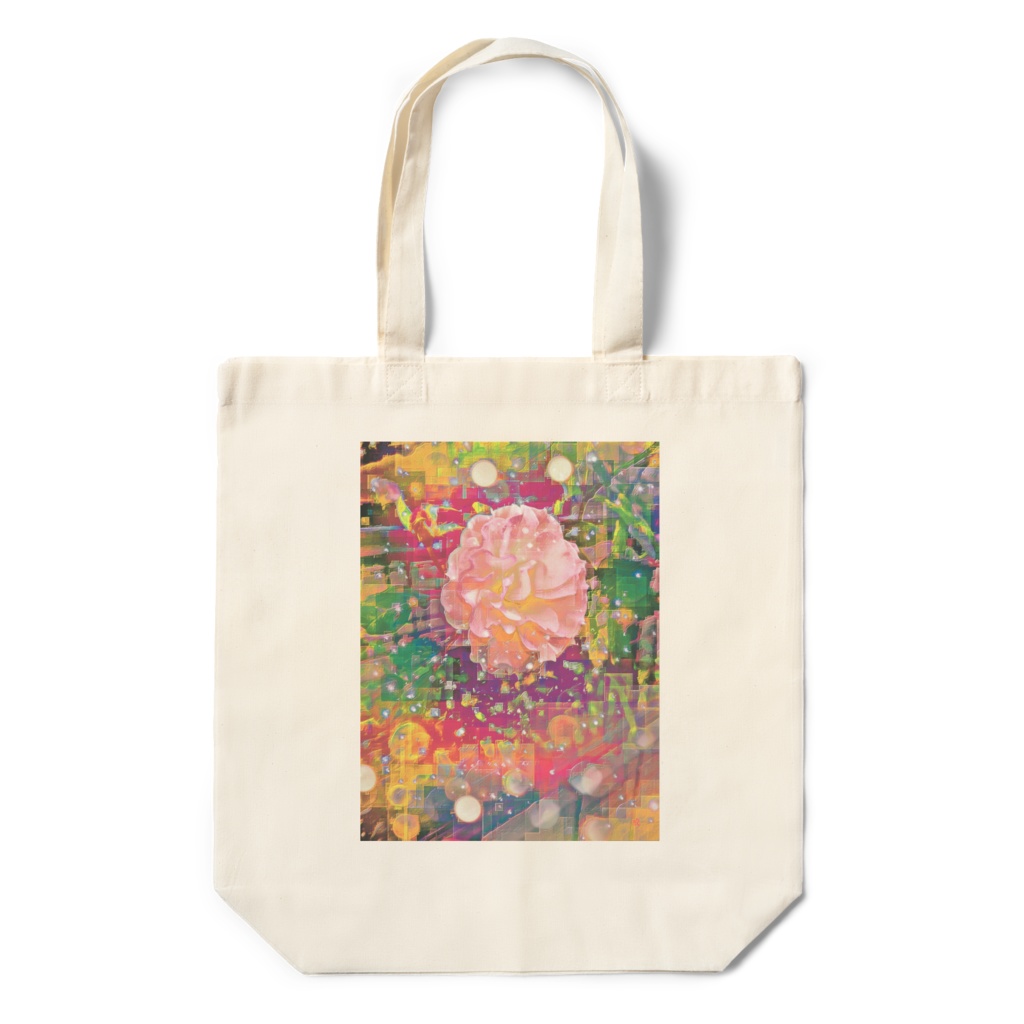 a-751 華 路傍の薔薇 ピンクローズ Glossy. Roadside rose of Pink roseでトートバッグ ☆応援企画商品☆