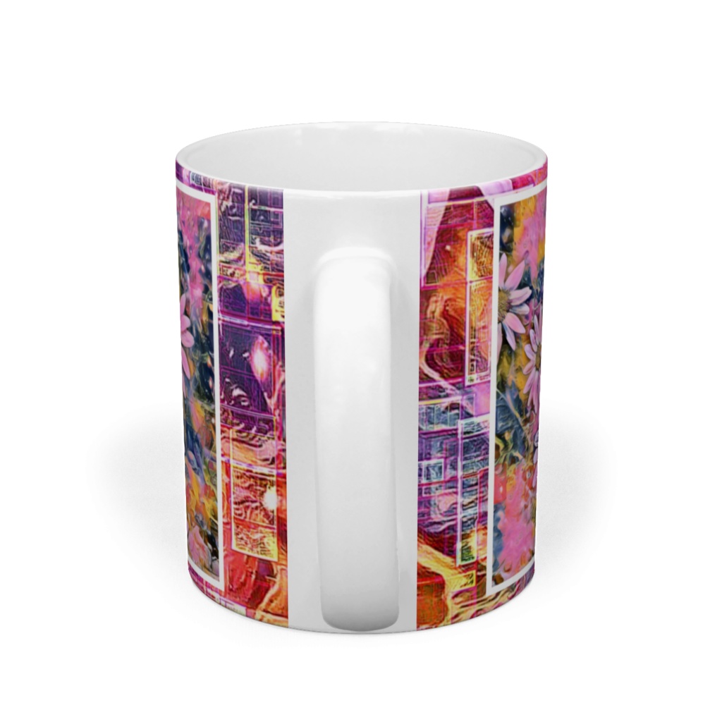 a-753 哀 曖昧な背景でも懸命に咲く花よ Sorrow. It's a flower that blooms hard even in an ambiguous backgroundでマグカップ ☆応援企画商品☆