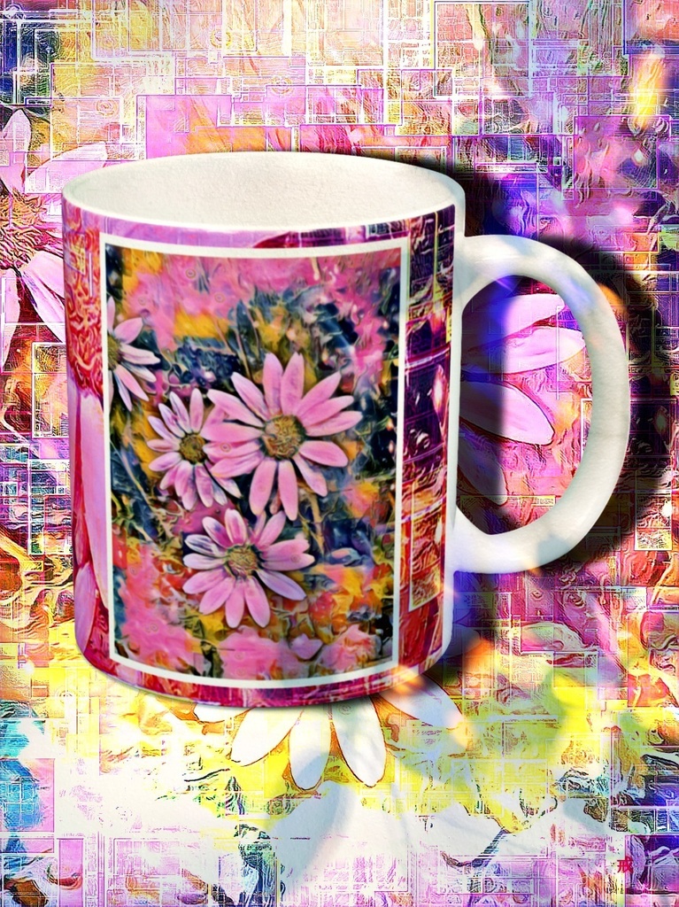 a-753 哀 曖昧な背景でも懸命に咲く花よ Sorrow. It's a flower that blooms hard even in an ambiguous backgroundでマグカップ ☆応援企画商品☆