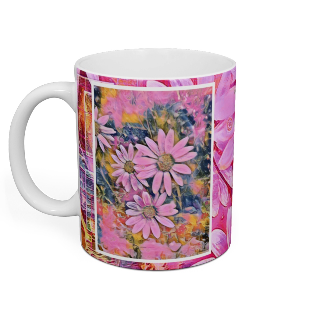 a-753 哀 曖昧な背景でも懸命に咲く花よ Sorrow. It's a flower that blooms hard even in an ambiguous backgroundでマグカップ ☆応援企画商品☆