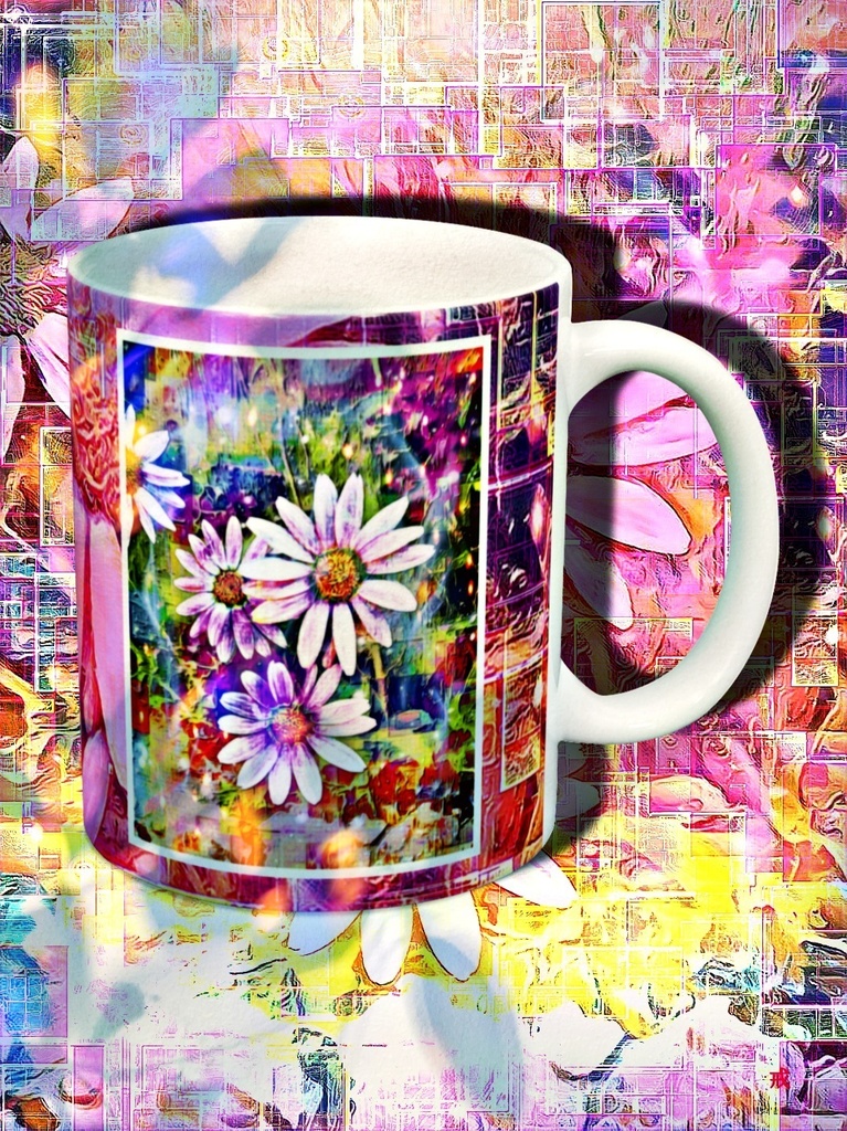 a-753 哀 曖昧な背景でも懸命に咲く花よ Sorrow. It's a flower that blooms hard even in an ambiguous backgroundでマグカップ ☆応援企画商品☆