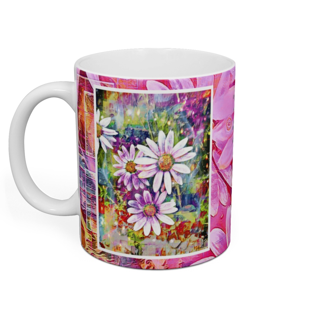 a-753 哀 曖昧な背景でも懸命に咲く花よ Sorrow. It's a flower that blooms hard even in an ambiguous backgroundでマグカップ ☆応援企画商品☆