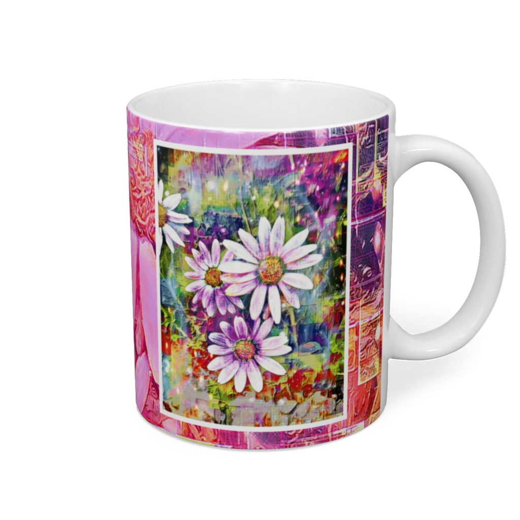 a-753 哀 曖昧な背景でも懸命に咲く花よ Sorrow. It's a flower that blooms hard even in an ambiguous backgroundでマグカップ ☆応援企画商品☆