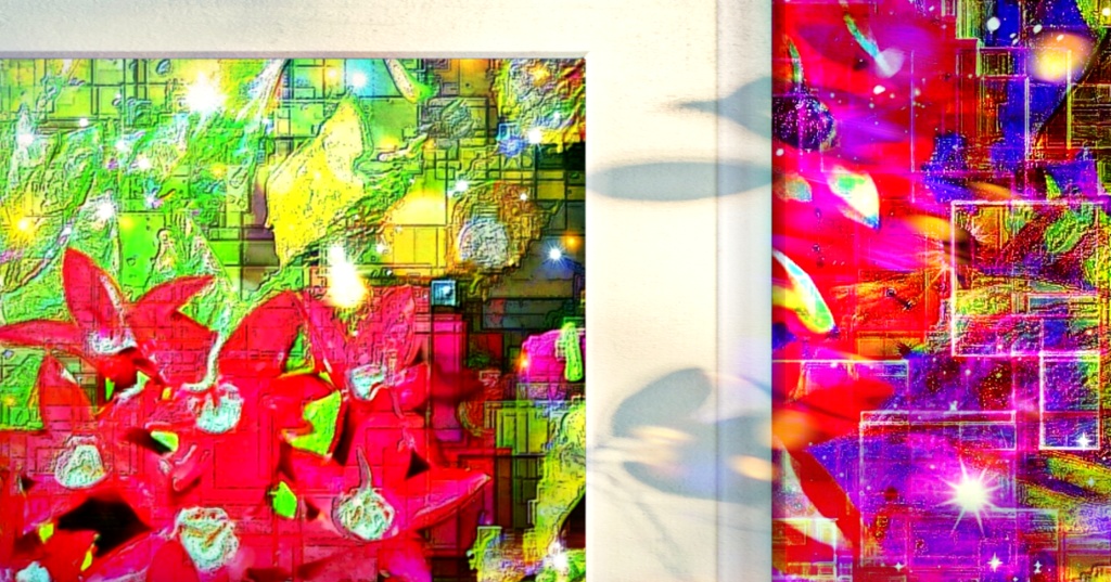 a-759 華 胎動 溢れ出る花 flower. Fetal movement overflowing flowersでプリモアート(複製画) ☆応援企画商品☆