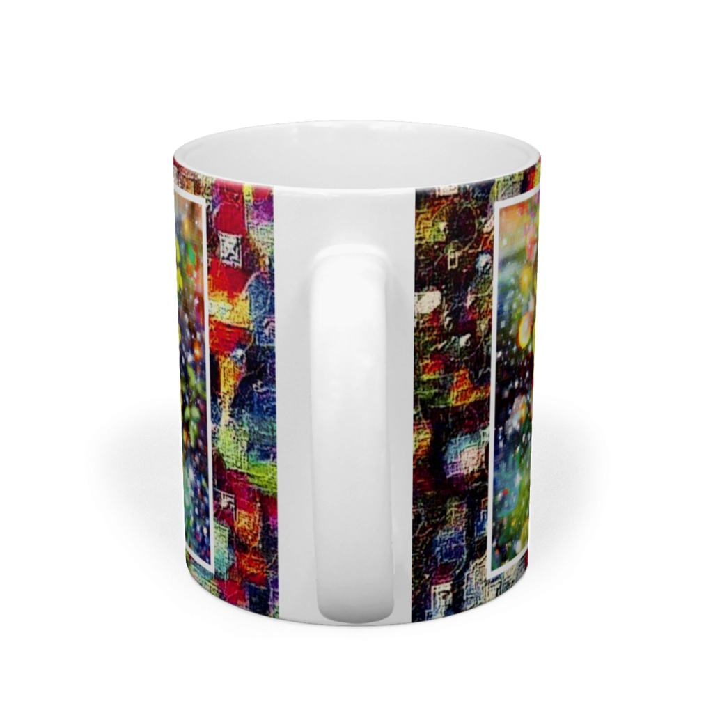 a-767 華と虹 黄金色の花 Flowers and rainbows. Golden flowersでマグカップ ☆応援企画商品☆