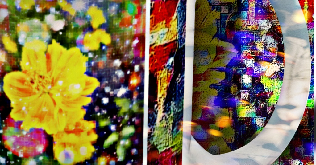 a-767 華と虹 黄金色の花 Flowers and rainbows. Golden flowersでマグカップ ☆応援企画商品☆