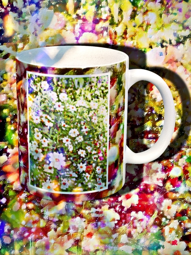 a-787 導 花と光粉 Guidance. Flowers and sparkleでマグカップ ☆応援企画商品☆