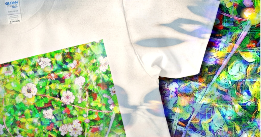 a-789 花と虹 出逢 Flower and rainbow. EncounterでTシャツ ☆応援企画商品☆