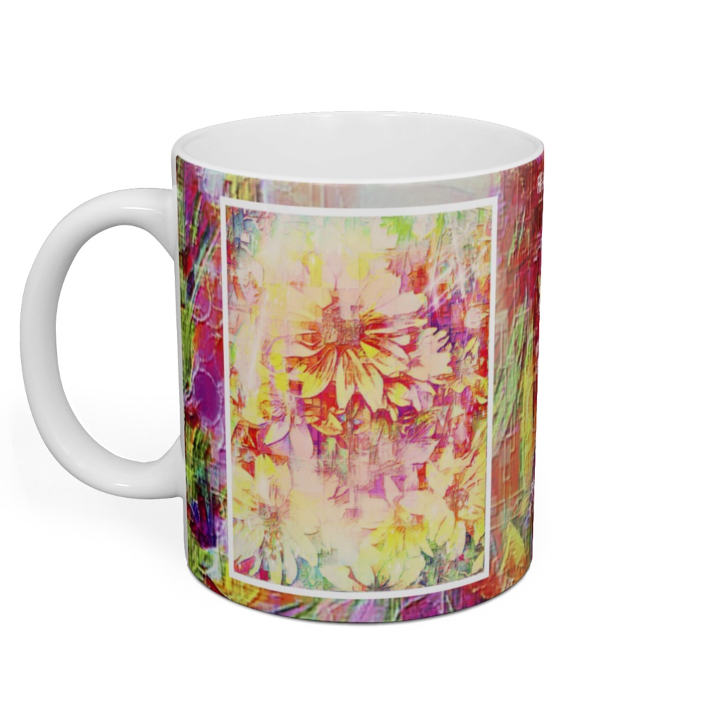 a-792 花と虹 陽炎 Flowers and rainbows. heat hazeでマグカップ ☆応援企画商品☆