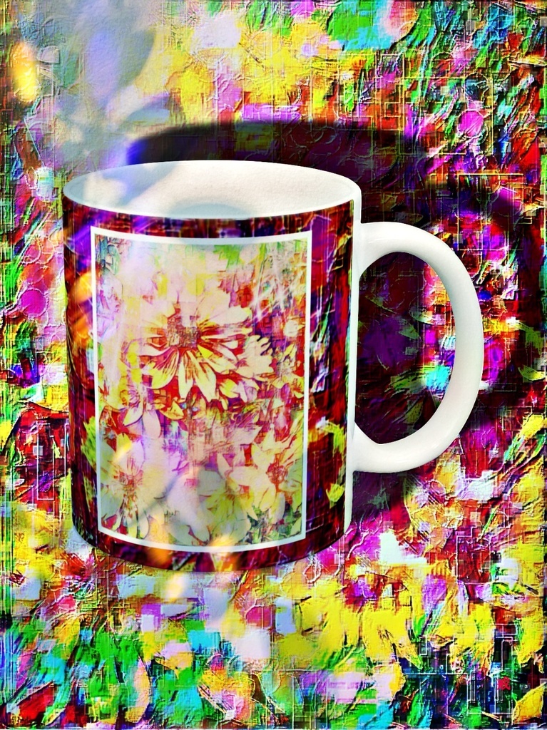 a-792 花と虹 陽炎 Flowers and rainbows. heat hazeでマグカップ ☆応援企画商品☆