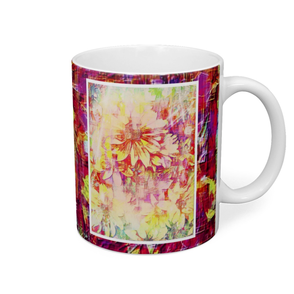 a-792 花と虹 陽炎 Flowers and rainbows. heat hazeでマグカップ ☆応援企画商品☆