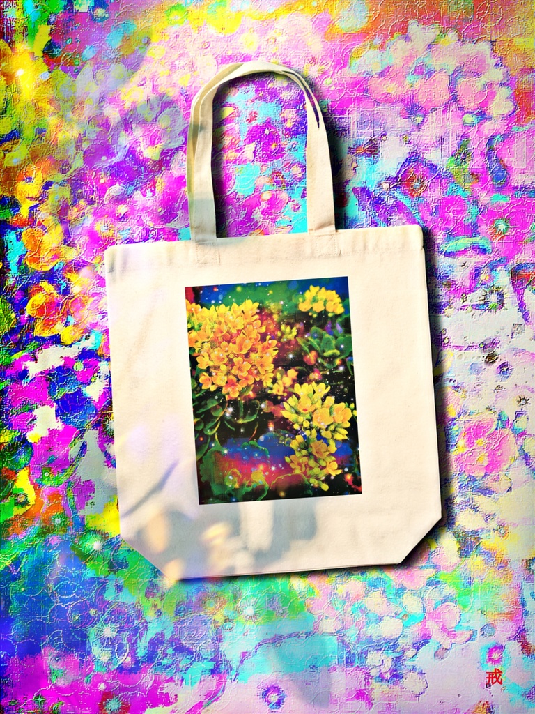 a-795 溺 聖夜の夜に咲花よ doting. It's a flower that blooms on the night of the holy nightでトートバッグ ☆応援企画商品☆