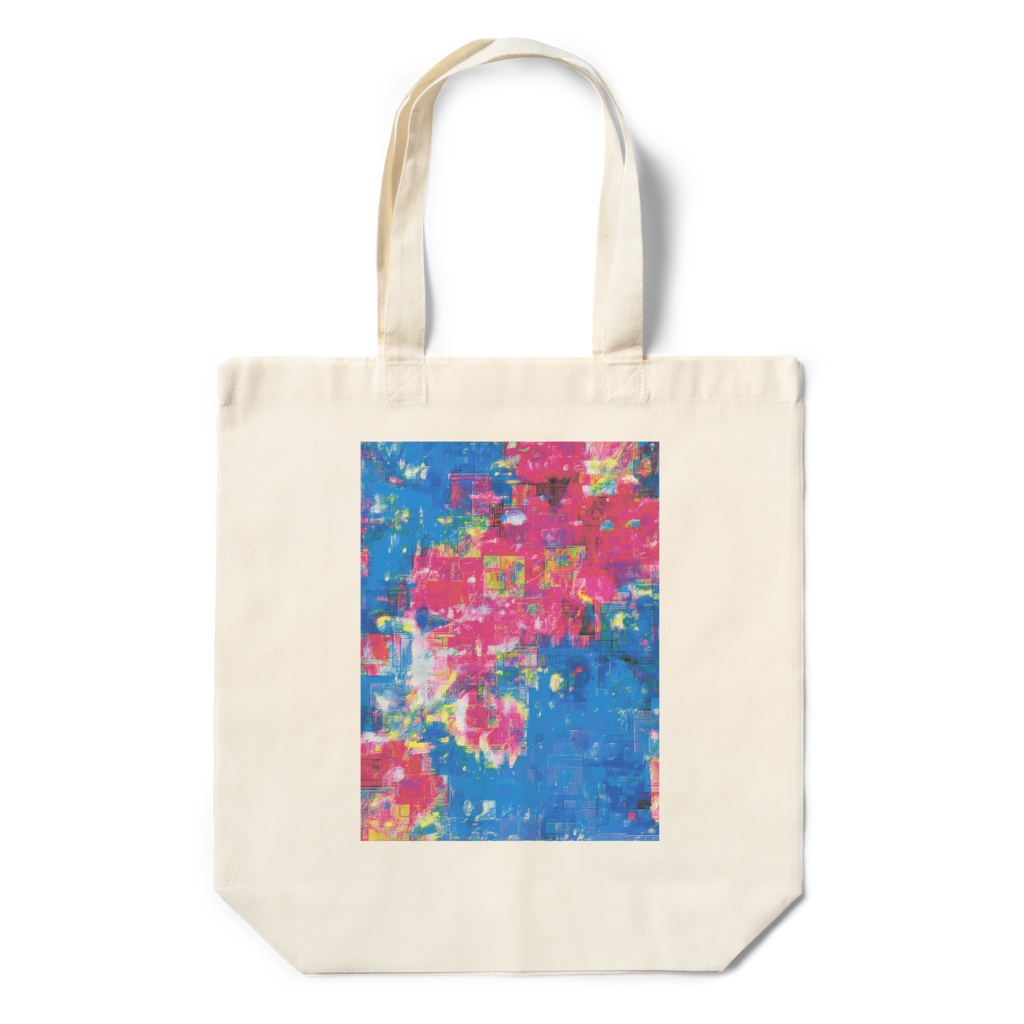a-804 華 デジタルピンクに浮かぶ花 Glossy. Flowers floating in digital pinkでトートバッグ ☆応援企画商品☆