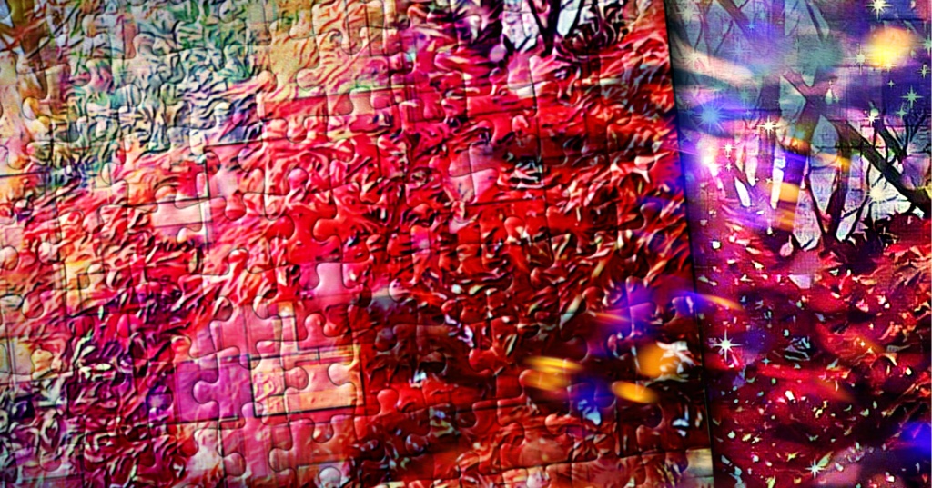 a-805 艷 公園 冬の紅葉 glossy. Park winter autumn leavesでパズル ☆応援企画商品☆