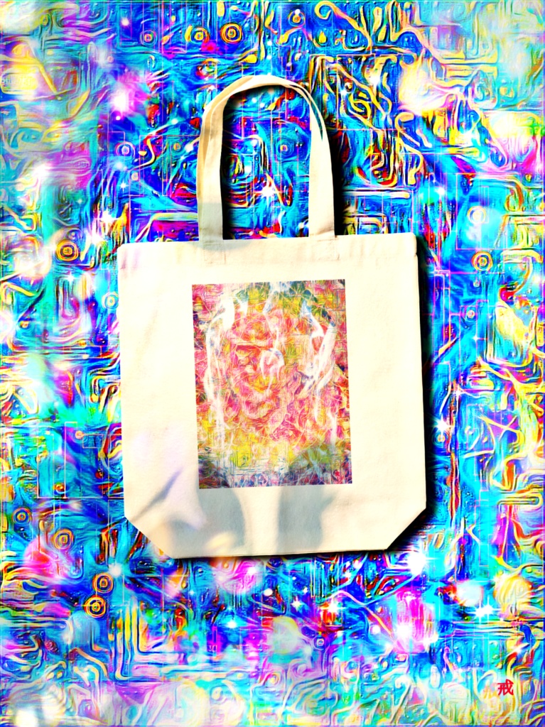 a-814 祓 鬼面 焱 厄災 Shaman tells a prayer to reject the devilでトートバッグ ☆応援企画商品☆