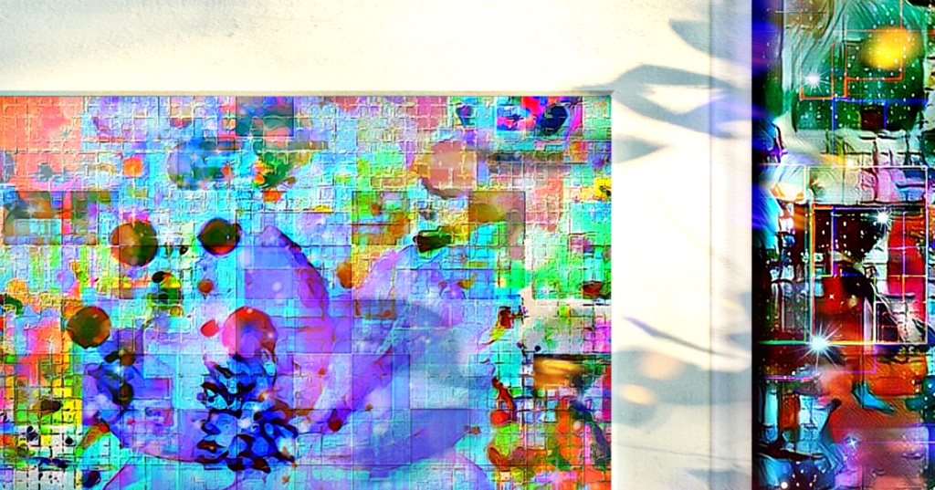 a-820 妖艶 滲む水中花 Bewitching.  Blurred underwater flowersでプリモアート(複製画) ☆応援企画商品☆