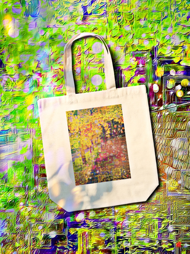 a-831 冬 陽だまりの散歩道 Winter. Sun-dwelling promenadeでトートバッグ ☆応援企画商品☆