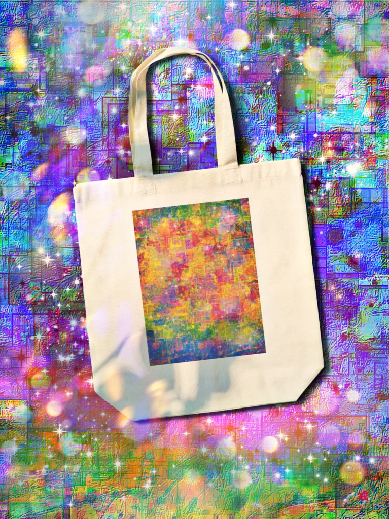 a-836 艶 星 雲 虹 glossy. Stars, clouds, rainbowsでトートバッグ ☆応援企画商品☆
