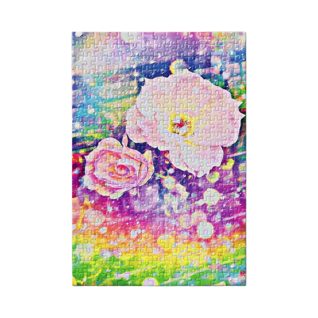 a-837 花と虹 薔薇 位相の幻影 Flowers and rainbows. Rose. Phase illusionでパズル ☆応援企画商品☆